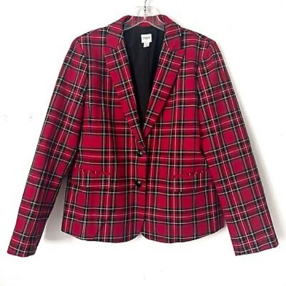 J. Crew Jackets & Blazers - New with tags J. Crew Red Tartan Plaid Two Button Blazer Jacket - 4